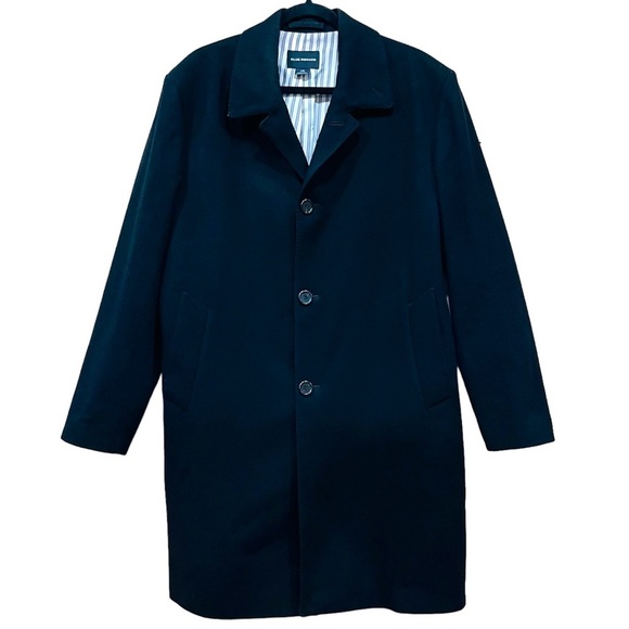 Club Monaco Classic Black Wool Melton Coat Size Large - Picture 1 of 5